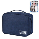 Versatile Cationic Digital Storage Bag for Data Cables - Navy - Front View