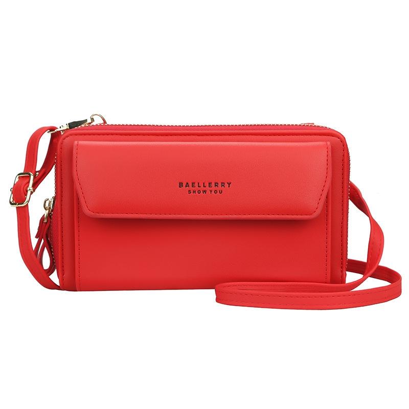 Large Capacity Shoulder Bag With Double Zipper - Light Pink