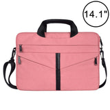 Stylish Zipper Laptop Bag with Shoulder Strap - Durable & Breathable - Pink