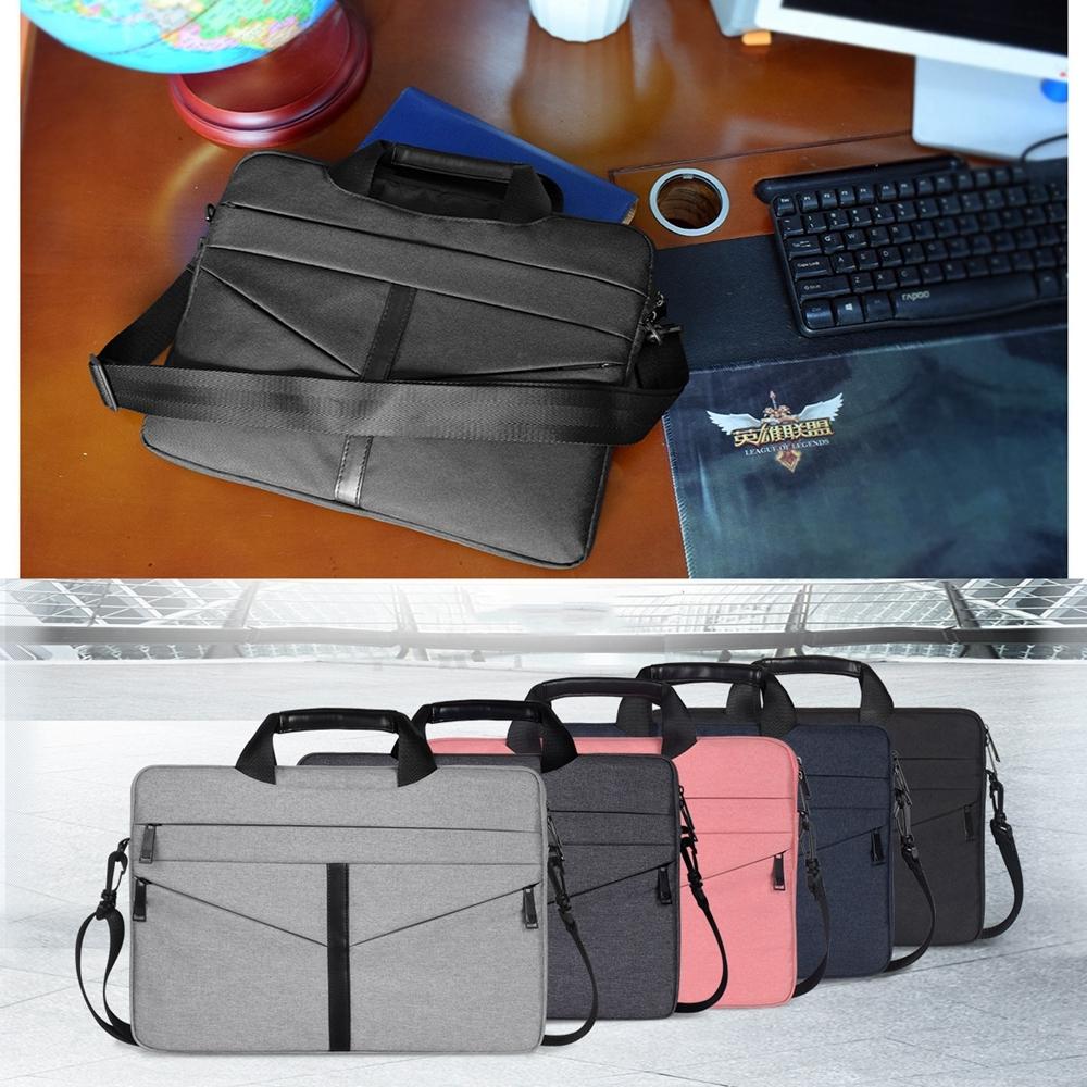 Stylish Zipper Laptop Bag with Shoulder Strap - Durable & Breathable - Pink