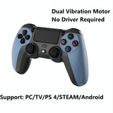 Wireless Bluetooth Gamepad Controller for Ps4 - Battle Gray with Light Bar - Mountain Blue