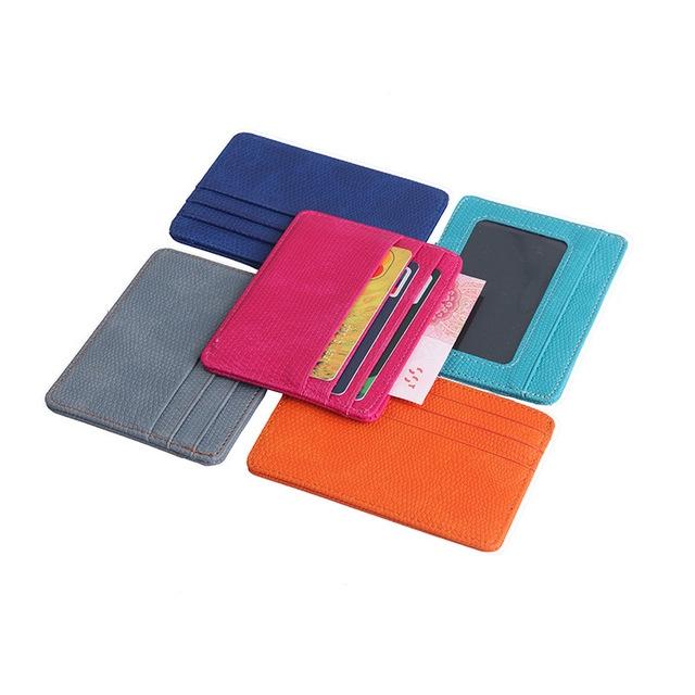 Lizard Pattern Pu Leather Card Holder Compact Bank Card Set - Orange
