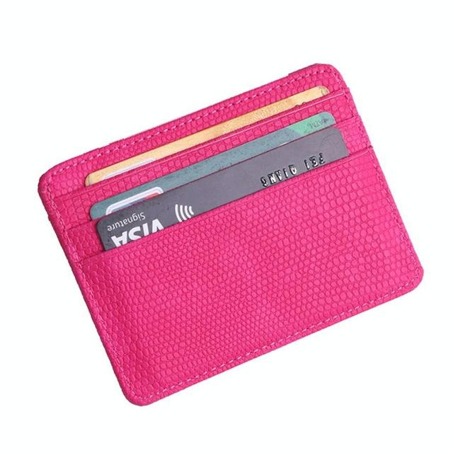 Lizard Pattern Pu Leather Card Holder Compact Bank Card Set - Orange