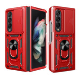 For Samsung Galaxy Z Fold4 5G Tpu Pc Case With Sliding Camera Cover - Red - Extra Image