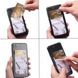 Marble Road Stretch Phone Card Holder Sticky Clip - Black - Rear View