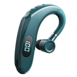 Wireless Bluetooth Earhook Earphones with Digital Display - Business Sports - Blue