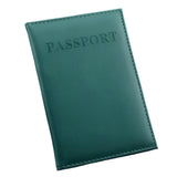 Travel Passport Cover Faux Leather Holder - Deep Green - Front View