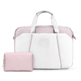 Computer Handheld Messenger Bag for Apple Macbook / Huawei / Xiaomi / Basne - Ladder Hand Lands Purple + Pink Pu Power Package - Close-Up Angle