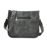 Leopard Print Waterproof Crossbody Tote Bag - Khaki - 45-Degree Angle