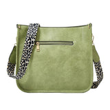 Leopard Print Waterproof Crossbody Tote Bag - Khaki