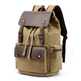 Student Canvas Backpack - Compact and Stylish - Green - Low Angle
