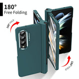 For Samsung Galaxy Z Fold4 5G Samsung Fold 4 Hinge Flip Case - Two Tone Contact Lens - Transparent
