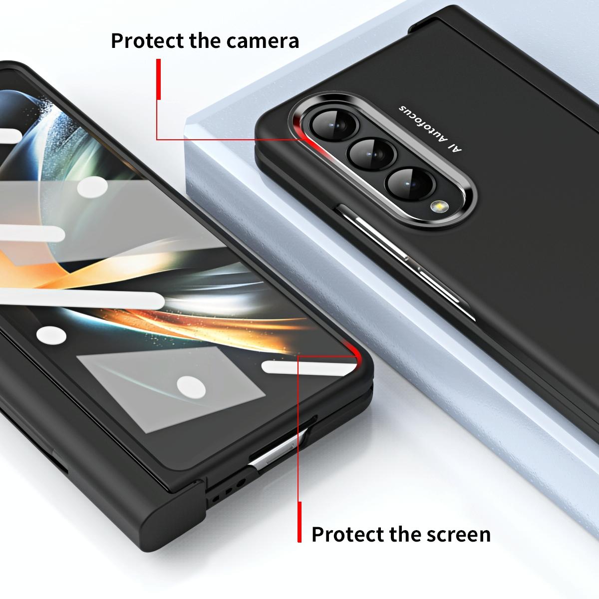 For Samsung Galaxy Z Fold4 5G Samsung Fold 4 Hinge Flip Case - Two Tone Contact Lens - Transparent