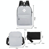 Versatile Student Backpack with Usb Port - College Style - Leaves Blue