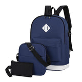 Versatile Student Backpack with Usb Port - College Style - Leaves Blue