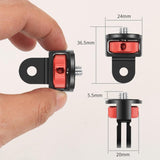 Universal Tripod Adapter for Action Cameras - 1 / 4 Inch Screw - Red Titanium