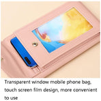 Women Touch Screen Shoulder Bag For Mobile Phones - Light Green