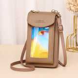 Women Touch Screen Shoulder Bag For Mobile Phones - Light Green