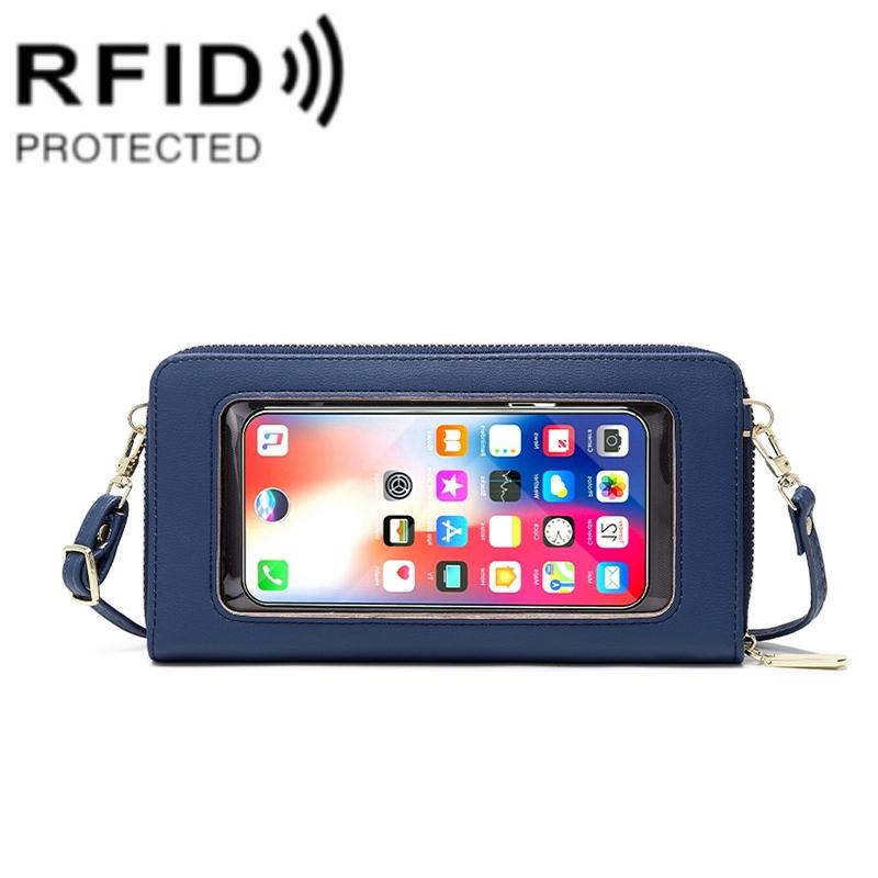 Anti Theft Rfid Cross Body Phone Bag With Touch Screen - Pink