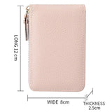 Multi Slot Short Card Holder With Zipper Coin Purse Pu Leather - Blue