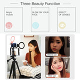 Xj18 Live Self-timer Led Fill Light - Perfect for Live Streaming - Pink - 45-Degree Angle