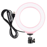 10 Mode Rgbw Led Ring Light with Tripod and Ball Head - 4.7 Inch Curved Surface - Pink - Side View