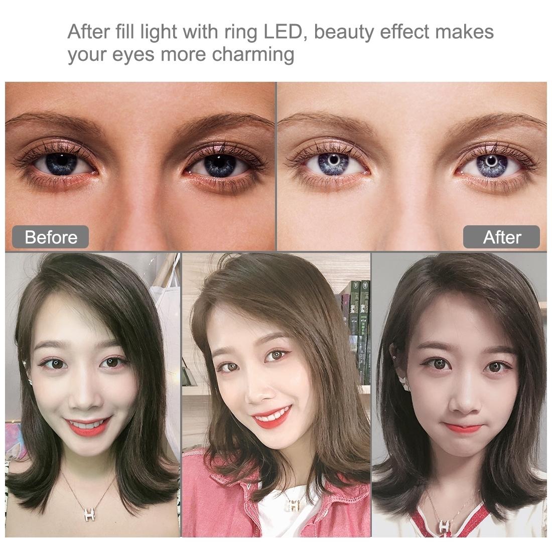 10 Mode Rgbw Led Ring Light with Tripod and Ball Head - 4.7 Inch Curved Surface - Pink