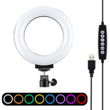 10 Mode Rgbw Led Ring Light with Tripod and Ball Head - 4.7 Inch Curved Surface - Pink