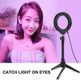 10 Mode Rgbw Led Ring Light with Tripod and Ball Head - 4.7 Inch Curved Surface - Pink - Extra Image