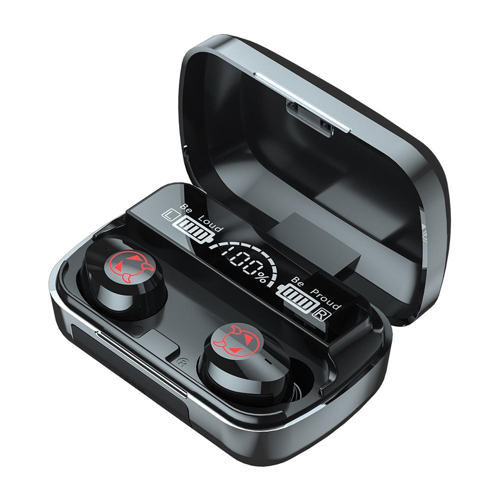 Intelligent Noise Reduction Bluetooth Earphones with Touch Control and Battery Display - Pink