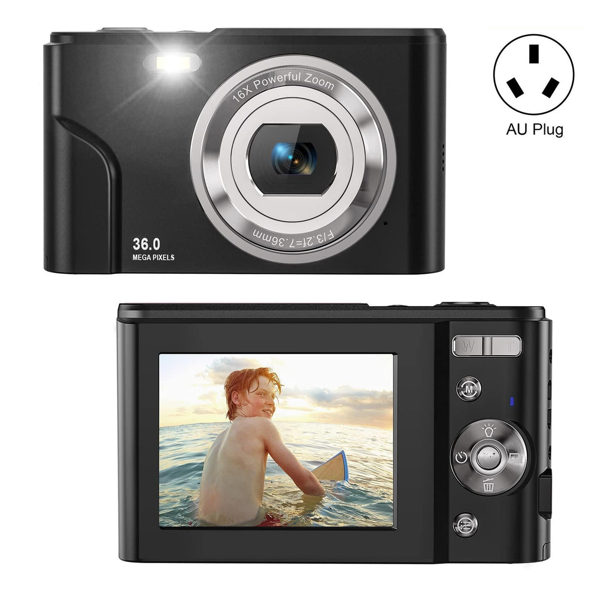 36mp 2.7k Full Hd Digital Camera with 16x Zoom for Children - 2.4 Inch Screen - Pink