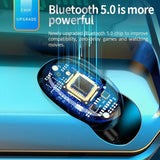 Wireless Bluetooth 5.0 Earbuds with Touch Display & Charging Case - Red - Close-Up Angle