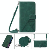 For Samsung Galaxy z Fold4 5G Embossed Leather Flip Crossbody Phone Case - 3d Design - Brown