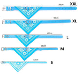 Adjustable Dog Bandana Leather Printed Soft Scarf Collar Neckerchief For Puppy Pet - Size M - Green - Side View