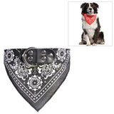Adjustable Dog Bandana Leather Printed Soft Scarf Collar Neckerchief For Puppy Pet - Size M - Green - Top-Down View
