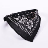 Adjustable Dog Bandana Leather Printed Soft Scarf Collar Neckerchief For Puppy Pet - Size M - Green - 45-Degree Angle