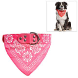 Adjustable Dog Bandana Leather Printed Soft Scarf Collar Neckerchief For Puppy Pet - Size M - Green - Extra Image