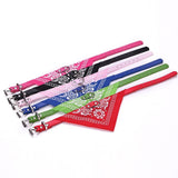 Adjustable Dog Bandana Leather Printed Soft Scarf Collar Neckerchief For Puppy Pet - Size M - Green - Extra Image