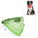 Adjustable Dog Bandana Leather Printed Soft Scarf Collar Neckerchief For Puppy Pet - Size M - Green - Extra Image