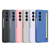 For Samsung Galaxy Z Fold4 5G Enhanced Shockproof Phone Case - Pen Design - Pink - Side View