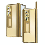For Samsung Galaxy Z Fold4 5G Shockproof Aluminum Double Hinge Case - Champagne Gold