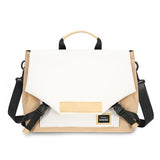 Anti-drop Crossbody Laptop Bag - 16 Inch Airbag Design - Khaki White - Front View