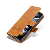 For Samsung Galaxy Z Fold4 5G Leather Magnetic Phone Case - Calf Texture - Dark Green