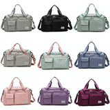 Waterproof Gym Bag for Travel - Size l - Fog Blue - Side View