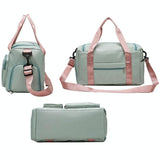 Waterproof Gym Bag for Travel - Size l - Fog Blue - Top-Down View