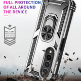 For Samsung Galaxy z Fold4 5G Tpu & Pc Shockproof Phone Case - Red - 45-Degree Angle