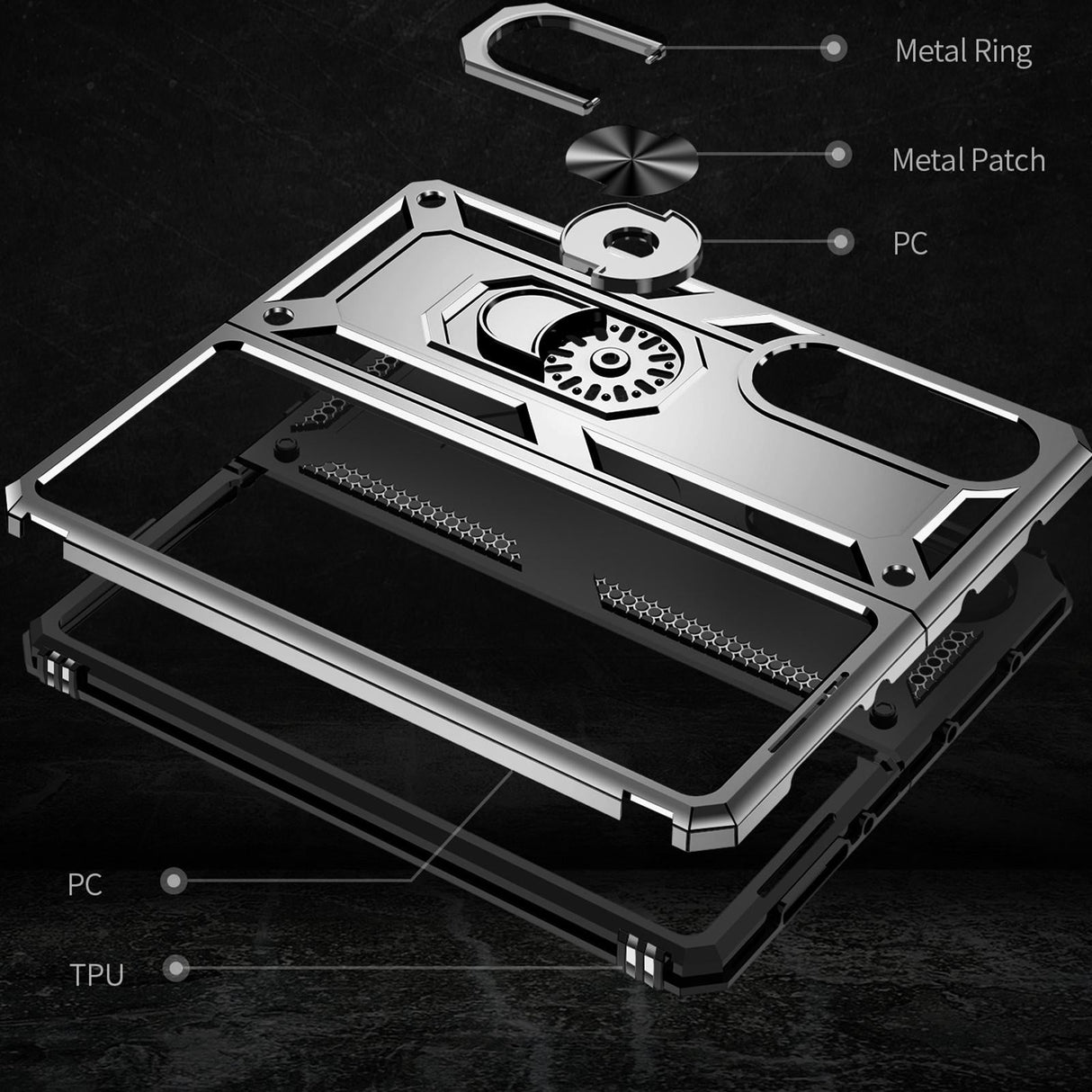 For Samsung Galaxy z Fold4 5G Tpu & Pc Shockproof Phone Case - Red