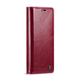 For Samsung Galaxy Z Fold4 5G Premium Crazy Horse Leather Phone Case - Red - Front View