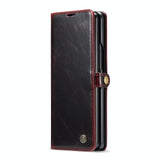 For Samsung Galaxy Z Fold4 5G Premium Crazy Horse Leather Phone Case - Red - Extra Image
