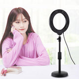 10 Mode Usb Led Ring Light with Tripod and Ball Head - 6.2 Inch Diameter - Pink